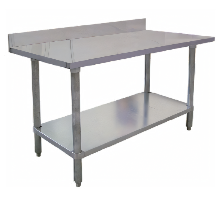 Product image #1 for Omcan Elite Series 72-Inch x 24-Inch Stainless Steel Work Table with 4-Inch Backsplash and Undershelf