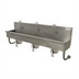 Thumbnail image #1 for Advance Tabco 60-Inch 3-Station Wall-Mounted Knee-Operated Hand Wash Sink with Gooseneck Spouts and Basket Drain