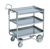 Vollrath Heavy-Duty Knock-Down 3-Shelf Stainless Steel Bus Cart with Tubular Handle