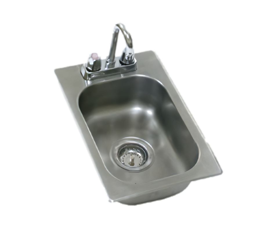 Product image #1 for Eagle Group Self-Rimming Drop-In Single Compartment Sink with Gooseneck Faucet and Basket Drain, 10" x 14" x 5" Bowl