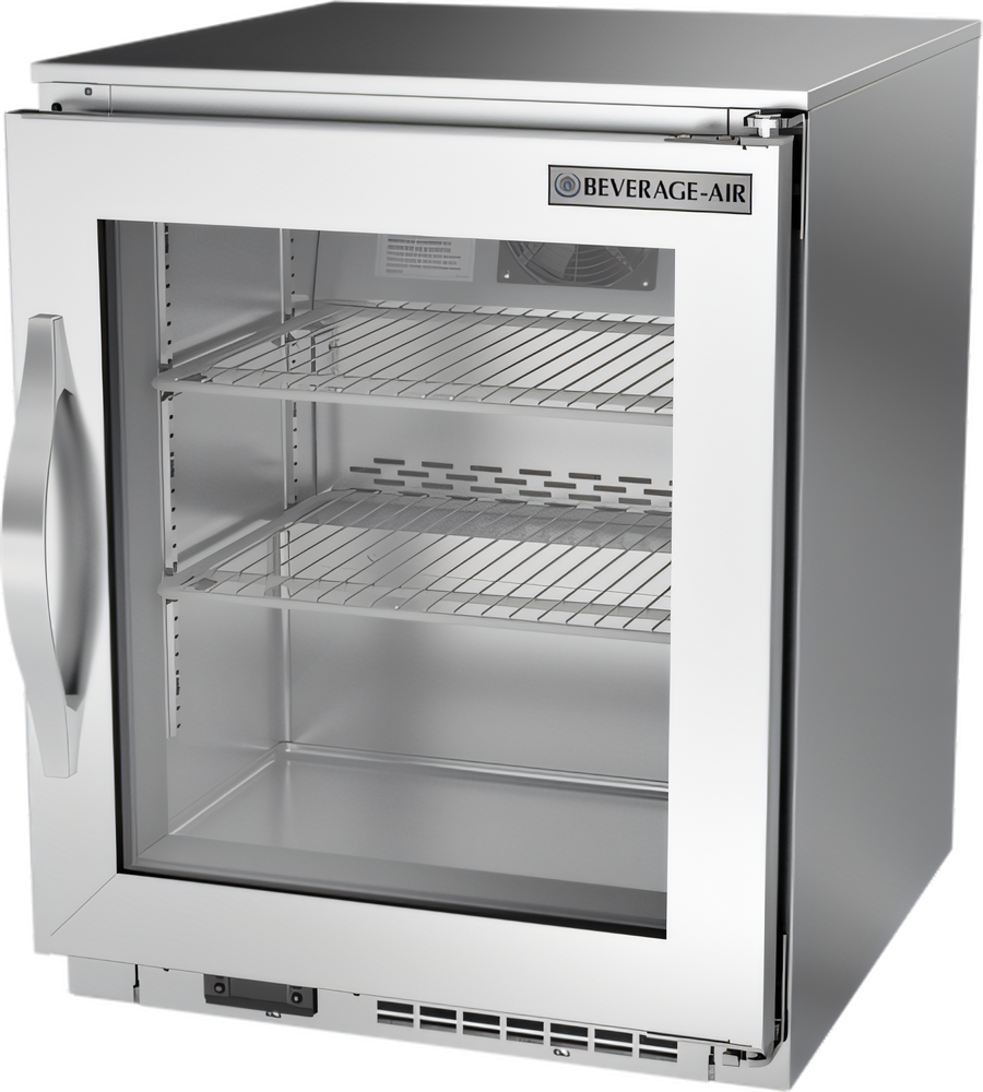 Product image #1 for Beverage-Air 20-Inch One-Section Undercounter Ice Cream Freezer with Glass Door, 2.25 Cu. Ft., Shallow Depth