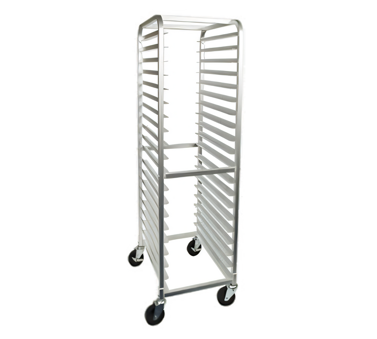 Product image #1 for Crestware 20-Tier Aluminum End-Loading Bun Pan Rack with Locking Casters, 26 x 20 x 69 Inches