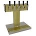 Thumbnail image #1 for Glastender 5-Faucet Countertop Tee Draft Dispensing Tower, Glycol-Cooled, Polished Brass Finish