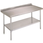Thumbnail image #1 for John Boos Stallion FBLGR5-2424 24 x 24 Inch Economy Stainless Steel Work Table with 5 Inch Backsplash and Adjustable Undershelf