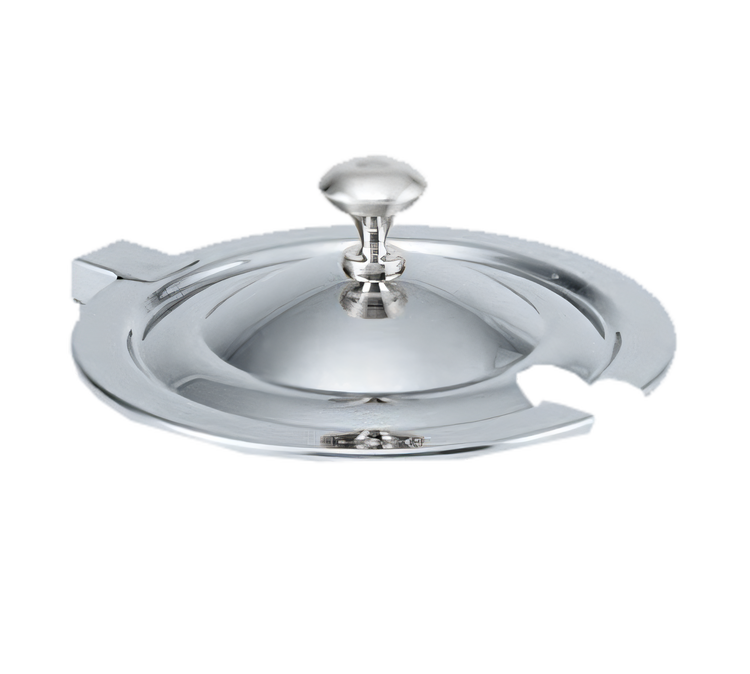 Product image #1 for Miramar Chrome Knob Hinged Cover for 10 Qt Soup Inset, 12-Inch Diameter, Stainless Steel