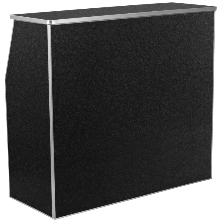 Product image #1 for 4-Foot Black Marble Laminate Foldable Portable Bar with Removable Aluminum Top