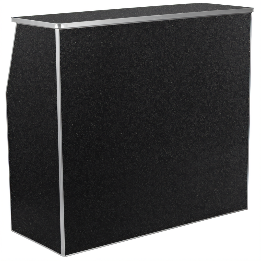 Product image #1 for 4-Foot Black Marble Laminate Foldable Portable Bar with Removable Aluminum Top