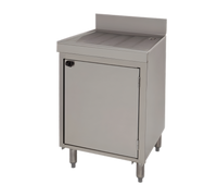 Advance Tabco Underbar Basics Stainless Steel Drainboard Cabinet Base with Mid-Shelf and 2 Doors, 36 x 21 x 33 Inches