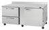 Thumbnail image #1 for Turbo Air PRO Series Stainless Steel Two-Section Worktop Refrigerator with 1 Door and 2 Drawers, 72-5/8 Inch Wide