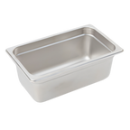 Thumbnail image #1 for Crestware Saf-T-Stak 2146 1/4 Size 6-Inch Deep Solid 18/8 Stainless Steel Steam Table/Holding Pan, 22 Gauge Case of 24