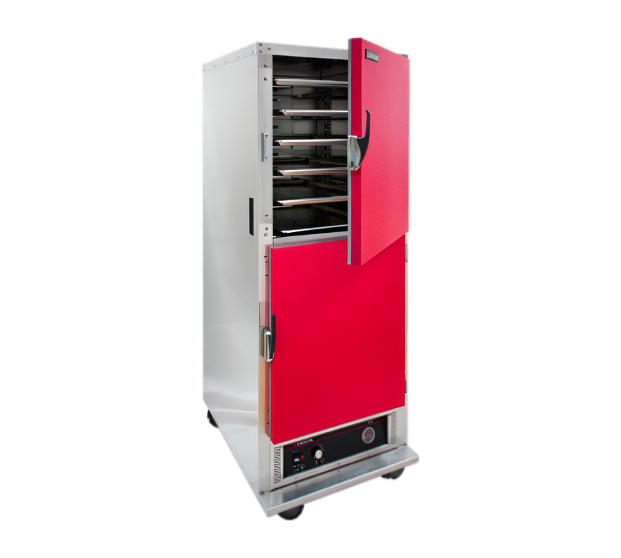 Product image #1 for Cres Cor Mobile Heated Holding Cabinet, 1-Section, Bottom-Mount Heater, Red Dutch Doors, 11 Sheet Pan Capacity