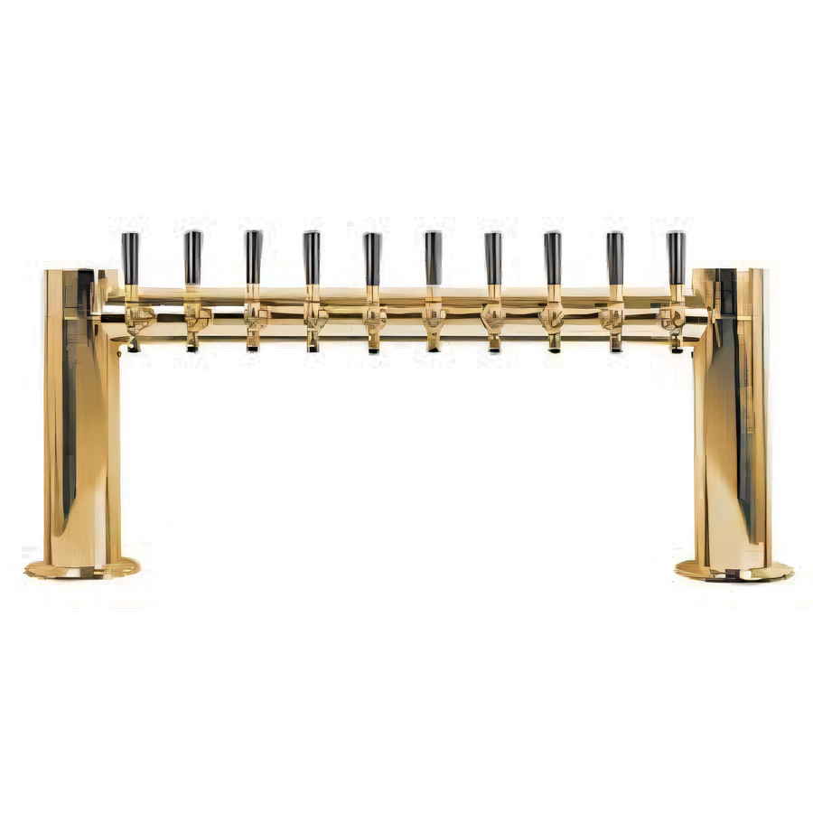 Product image #1 for Metropolis H-Style Countertop 10-Faucet Glycol-Cooled Draft Beer Tower with PVD Brass Finish