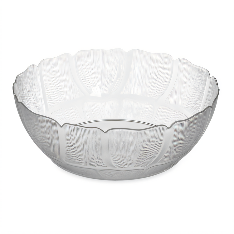Product image #1 for Petal Mist Floral-Edge Clear Polycarbonate Bowl, 5.6 Qt., 12 Inch Diameter