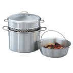 Thumbnail image #1 for Vollrath Wear-Ever® 68126 8 Qt Aluminum Pasta Cooker and Vegetable Steamer Set, 4-Piece with Vented Cover