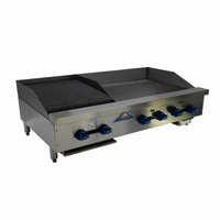 Comstock-Castle 48-Inch Countertop Gas Char-Broiler/Griddle Combo with 30-Inch Griddle and 18-Inch Radiant Broiler