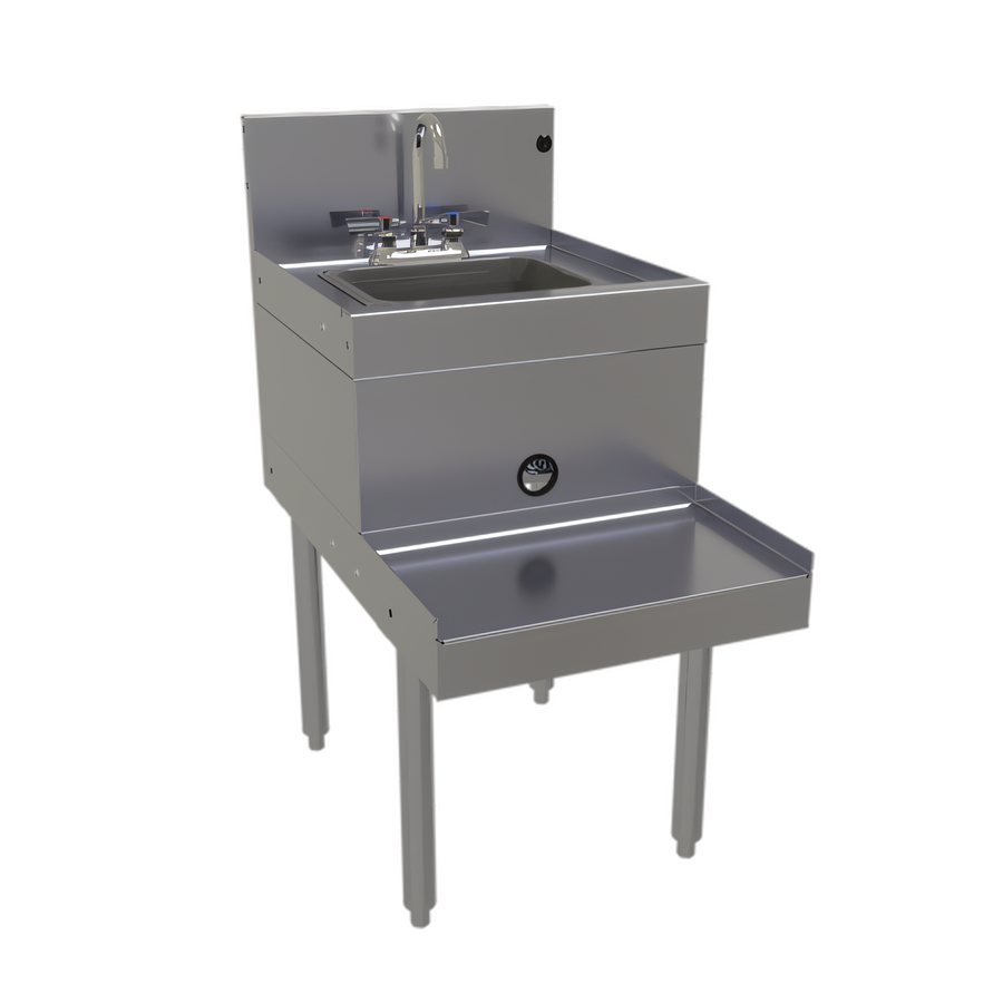 Product image #1 for Glastender Freestanding Stainless Steel Underbar Blender Station with Dump Sink, 18-Inch Wide