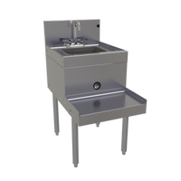 Glastender Freestanding Stainless Steel Underbar Blender Station with Dump Sink, 18-Inch Wide