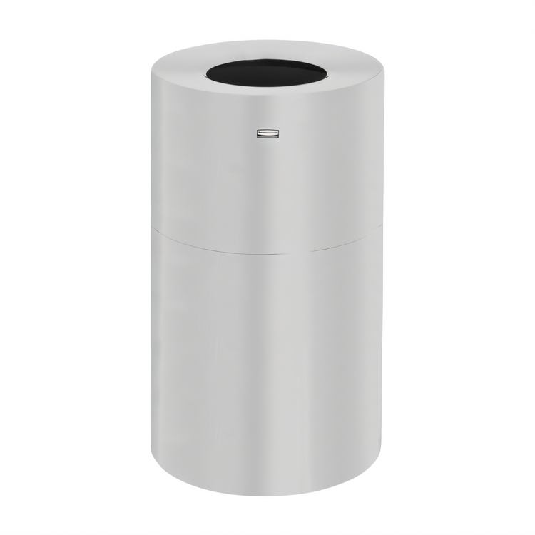 Product image #1 for Rubbermaid Commercial Designer Line 21 Gallon Aluminum Open-Top Bathroom Trash Can with Rigid Plastic Liner, Satin Aluminum