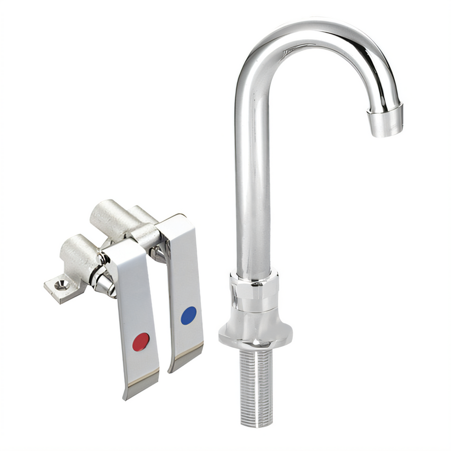 Product image #1 for Dual Pedal Metering Knee Valve with Deck Mount 3-Inch Gooseneck Spout