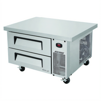 Turbo Air Super Deluxe Extended Top Chef Base Refrigerator with 2 Drawers, 41-5/8 Inch Wide, Side-Mounted Self-Contained