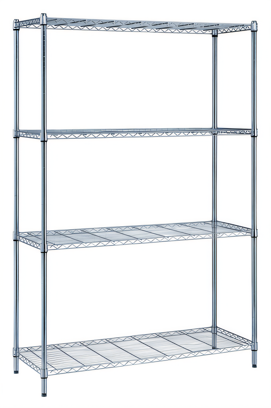 Product image #1 for Quantum 4-Tier Stationary Wire Shelving Unit Pack, 48 x 24 x 72 Inches, Chrome-Plated Finish