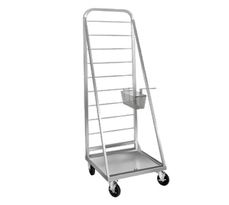 Product image #1 for Channel Aluminum Mobile Fry Basket Rack, 18-Basket Capacity