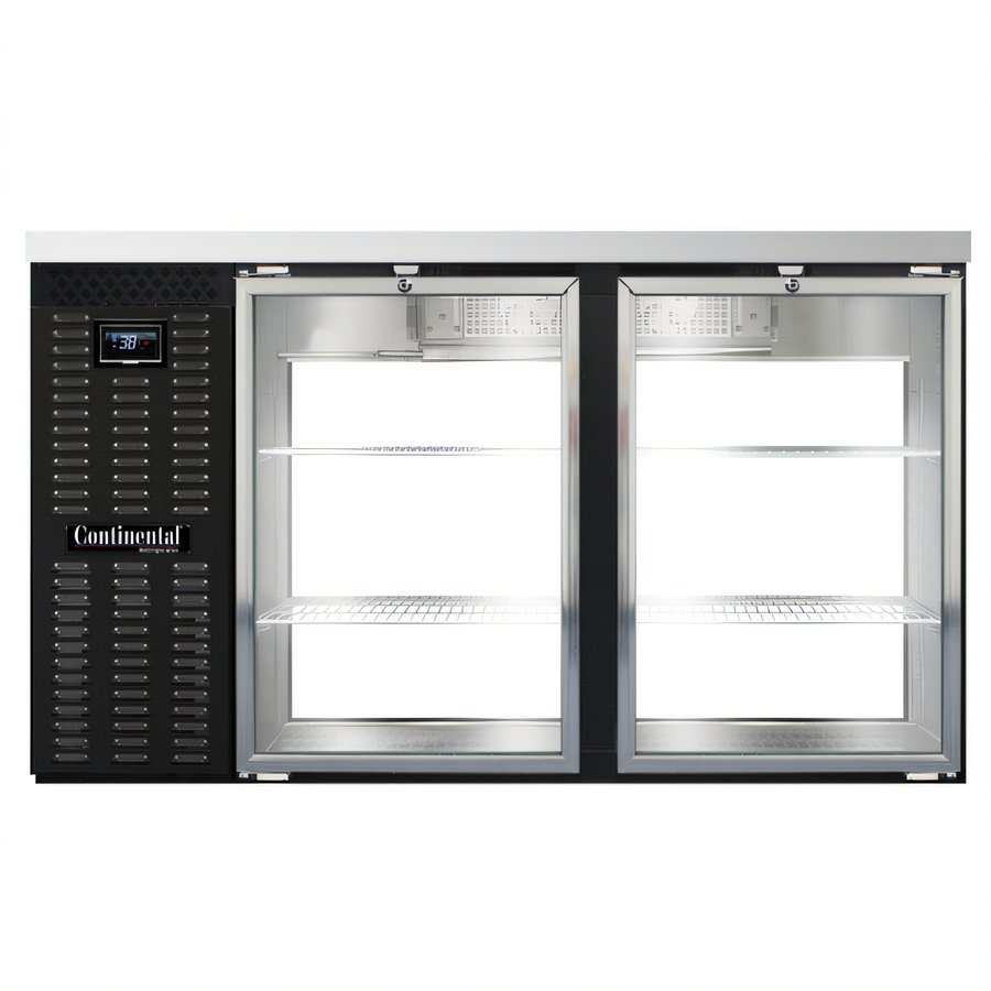 Product image #1 for Continental Refrigerator BB59NGDPT 59" Pass-Thru Refrigerated Back Bar Cooler with 4 Hinged Glass Doors