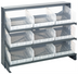 Thumbnail image #1 for Quantum Sloped Bench-Style Pick Rack with 3 Shelves and 9 Clear Bins, 36 Inch Wide