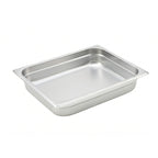 Thumbnail image #1 for Winco SPJH-202 Half-Size Solid Steam Table Pan, 2-1/2-Inch Deep, 22-Gauge 18/8 Stainless Steel, Anti-Jamming Case of 24