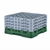 Thumbnail image #2 for Cambro Camrack Full Size Low-Profile 25-Compartment Glass Rack with 4 Extenders, Sherwood Green