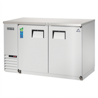 Everest Refrigeration EBB59-SS Two-Section Back Bar Refrigerator with Solid Hinged Doors