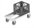 Thumbnail image #2 for Channel Manufacturing Double Wide Aluminum Glass Rack / Milk Crate Dolly for Two 13 x 13 Crates
