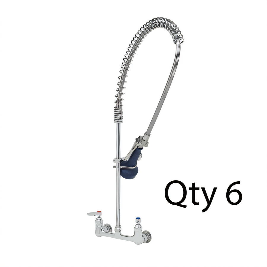 Product image #1 for T&S Brass EasyInstall Spring-Action Wall-Mount Pre-Rinse Unit, 8-Inch Centers, 9-Inch Adjustable Wall Bracket