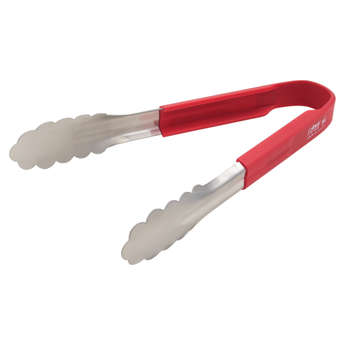 Product image #1 for Winco Prime 9-Inch Red Silicone Utility Tongs with Stainless Steel Construction