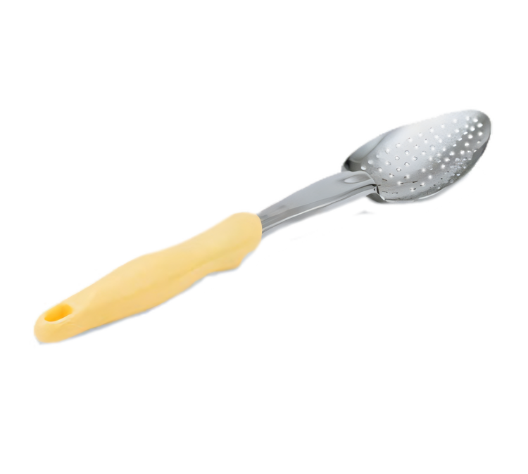 Product image #1 for Vollrath Ergo Grip Heavy Duty Perforated Serving Spoon with Yellow Nylon Handle, 13-13/16 Inch