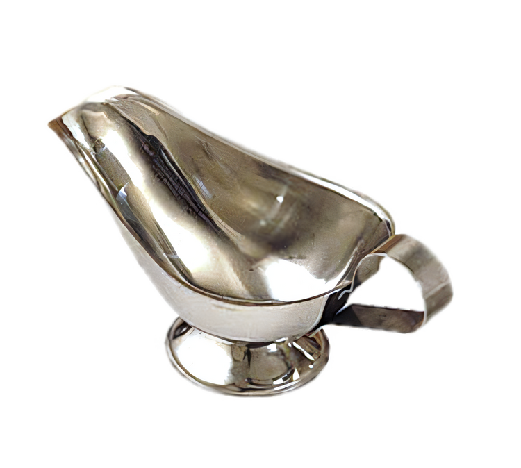 Product image #1 for Stainless Steel 10 oz Gravy Boat with Flat Loop Handle and Tapered Spout