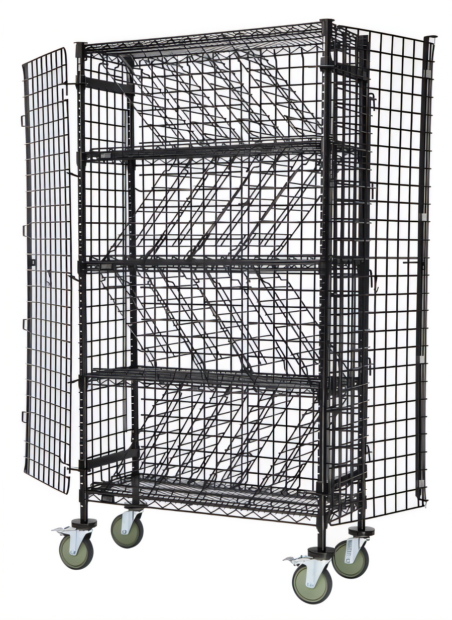 Product image #1 for Mobile Security Wine Bulk Storage Unit with Panel Doors and Casters