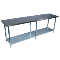BK Resources 84-Inch Stainless Steel Work Table with Adjustable Undershelf