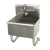 Thumbnail image #1 for Wall-Mounted Stainless Steel Service Sink with Electronic Faucet and Backsplash, 18-Inch x 17.5-Inch x 32.5-Inch