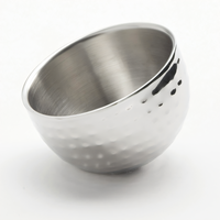 American Metalcraft Hammered Double-Wall Angled Stainless Steel Sauce Cup, 5 oz