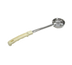 Thumbnail image #1 for Admiral Craft 3 oz Perforated One-Piece Stainless Steel Portion Control Ladle with Beige Plastic Handle