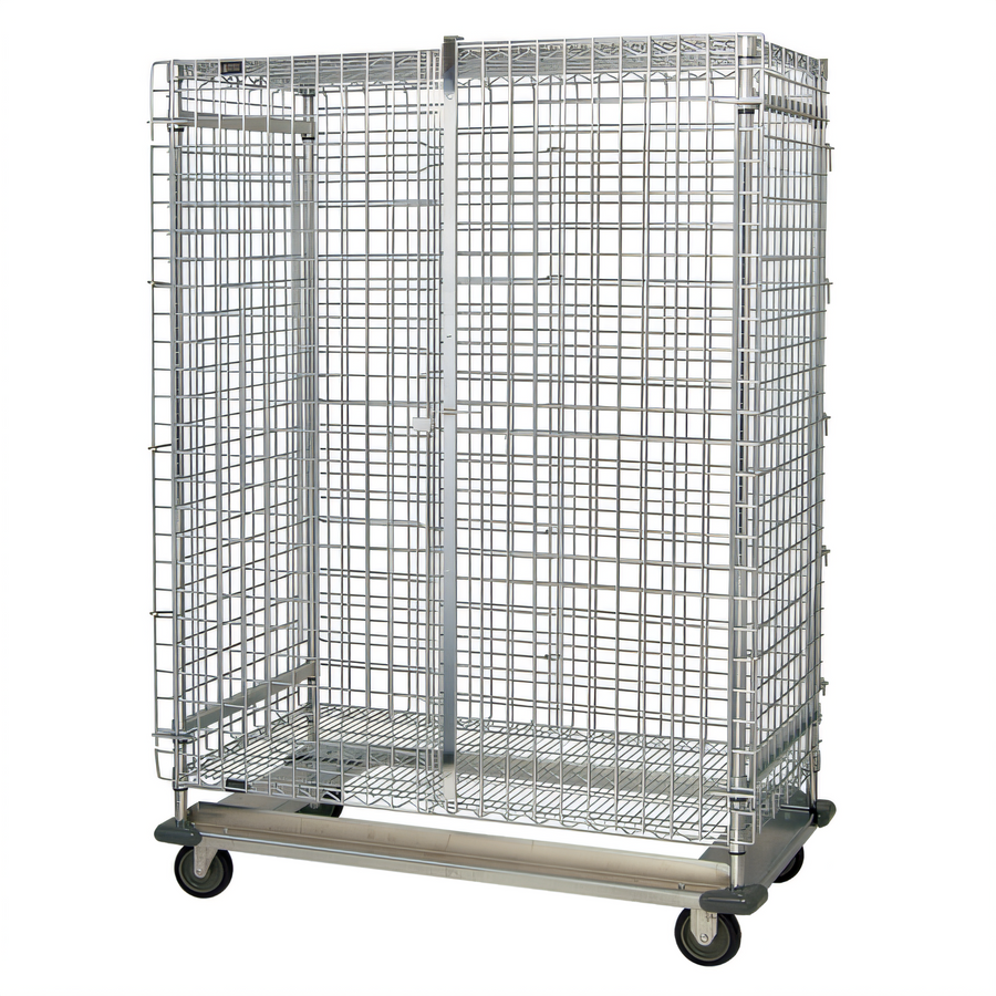 Product image #1 for Quantum Mobile Chrome Wire Security Cage with Dolly Base, 60 x 24 x 70 Inches
