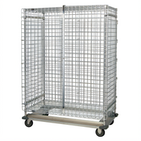 Quantum Mobile Chrome Wire Security Cage with Dolly Base, 60 x 24 x 70 Inches