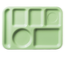 Thumbnail image #1 for Carlisle Left-Handed 6-Compartment Rectangular Compartment Tray, Green ABS Plastic, 13-7/8 x 9-7/8 Inches