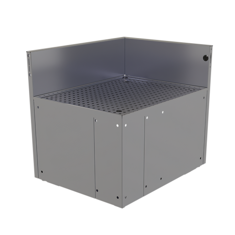 Product image #1 for Glastender Inside Rear Corner Underbar Drainboard, 19" Left x 24" Right, Stainless Steel