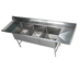Thumbnail image #1 for Elite 3-Compartment 16-Gauge Stainless Steel Sink with Double Drainboards, 114 Inch Wide