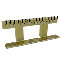 Glastender BRT-16-PBR 16-Faucet Glycol-Cooled Polished Brass Bridge Draft Dispensing Tower