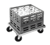 Thumbnail image #1 for Double-Wide Aluminum Glass Rack / Milk Crate Dolly with 5-Inch Swivel Casters for (2) 20