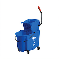 Rubbermaid Commercial WaveBrake 35 Qt Side Press Mop Bucket & Wringer Combo