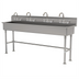 Thumbnail image #1 for Advance Tabco 80-Inch Freestanding 4-Station Stainless Steel Multiwash Hand Wash Sink with 4 Faucets